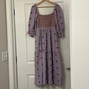 Floral Embroidered Midi Dress